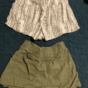 High waist linen shorts